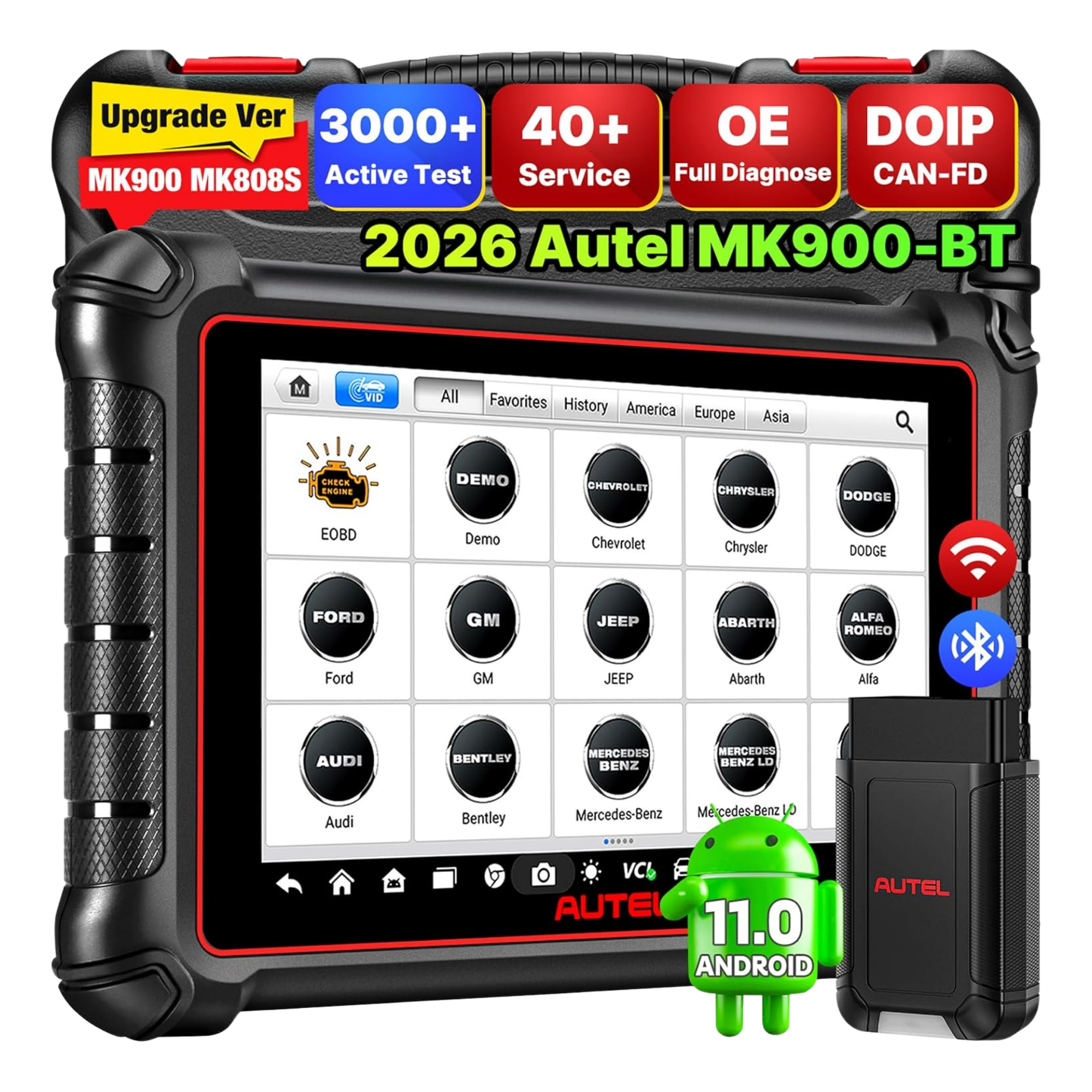 Autel Scanner MaxiCOM MK900BT Bidirectional Tool, 40+ Service, CAN-FD& DOIP