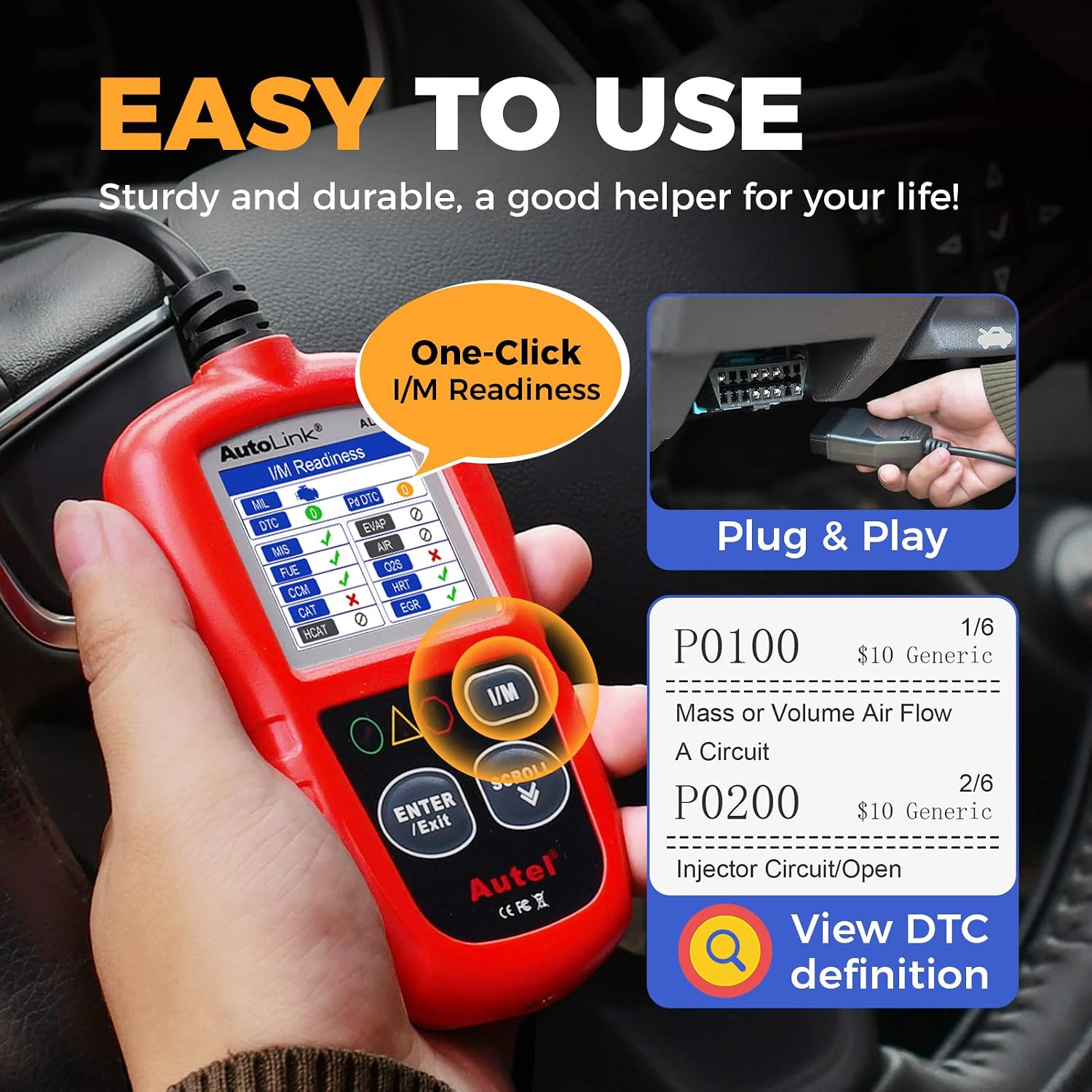 Autel AL319 Professional OBD2 Scanner, Enhanced Check Engine Code Reader - Image 4
